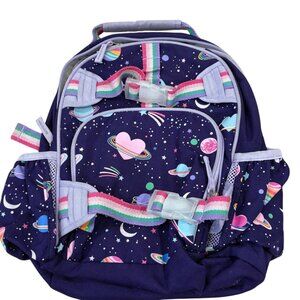 Pottery Barn Kids Backpack With Space & Heart Design Adjustable Straps Mesh Pock
